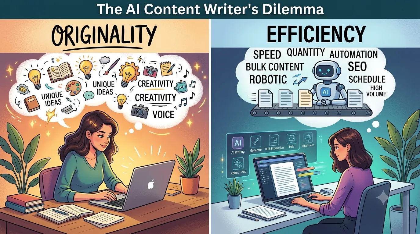 The AI Content Writer's Dilemma: Originality vs. Efficiency
