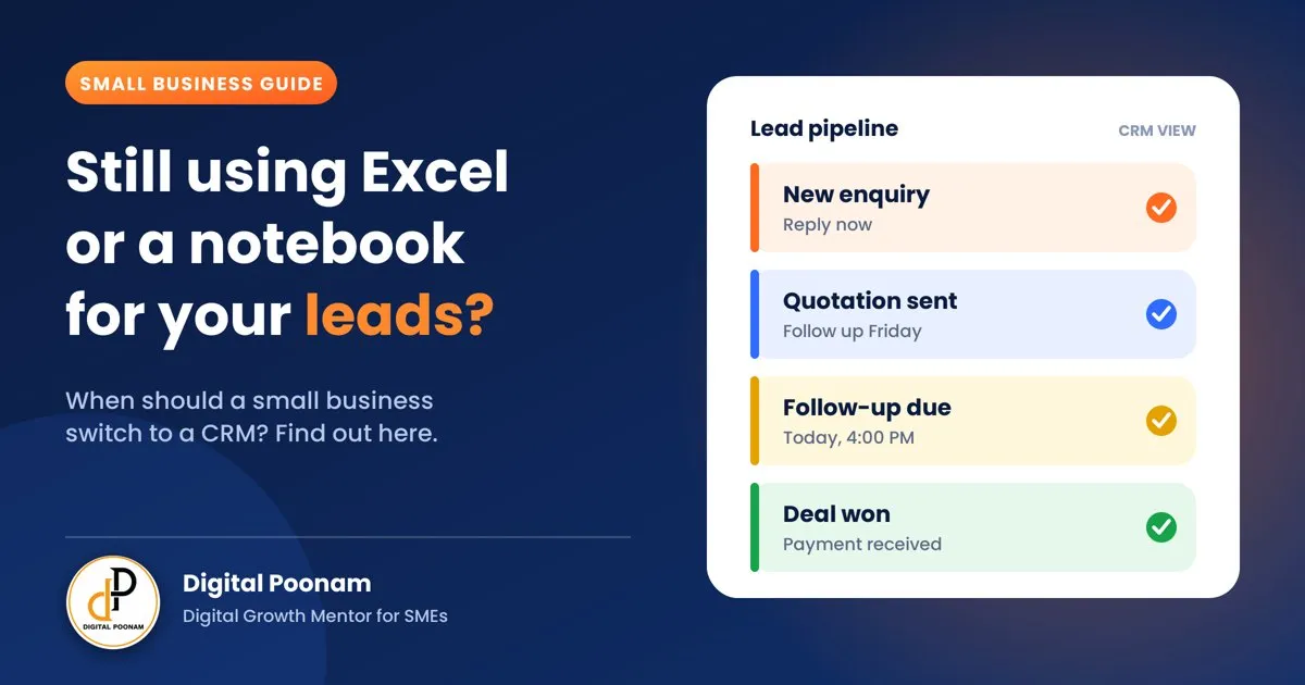 Excel or Notebook vs CRM: When Should a Small Business Switch?